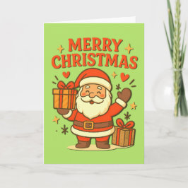 Schattige kerstman kerst kunst –  Prettig kerstfee Kaart