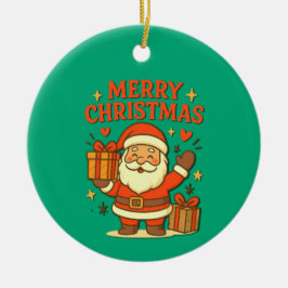 Schattige Kerstman Kerst Kunst –  Prettig Kerstfee Keramisch Ornament