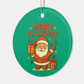 Schattige Kerstman Kerst Kunst – Prettig Kerstfee Keramisch Ornament (Links)