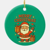 Schattige Kerstman Kerst Kunst – Prettig Kerstfee Keramisch Ornament (Achterkant)