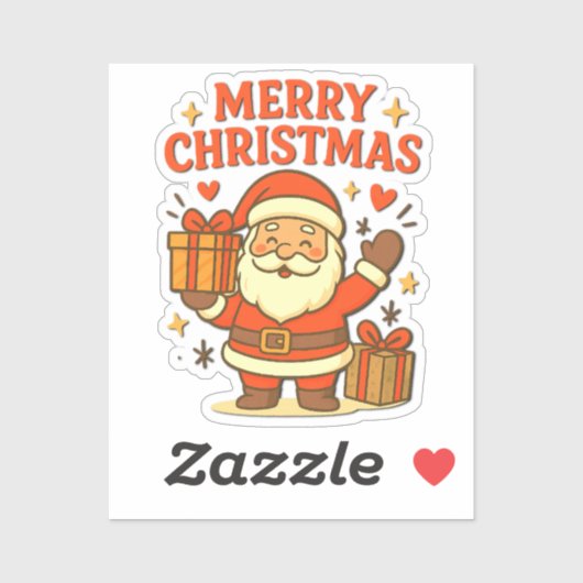 Schattige Kerstman Kerst Kunst – Prettig Kerstfee Sticker (Vel)