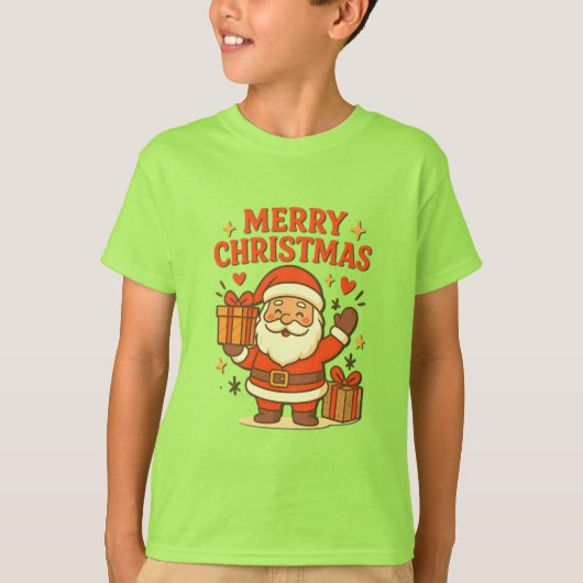 Schattige Kerstman Kerst Kunst – Prettig Kerstfee T-shirt (Voorkant)
