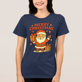 Schattige Kerstman Kerst Kunst –  Prettig Kerstfee Tri-Blend Shirt