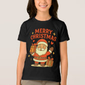 Schattige Kerstman Kerst Kunst – Prettig Kerstfee Tri-Blend Shirt (Voorkant)