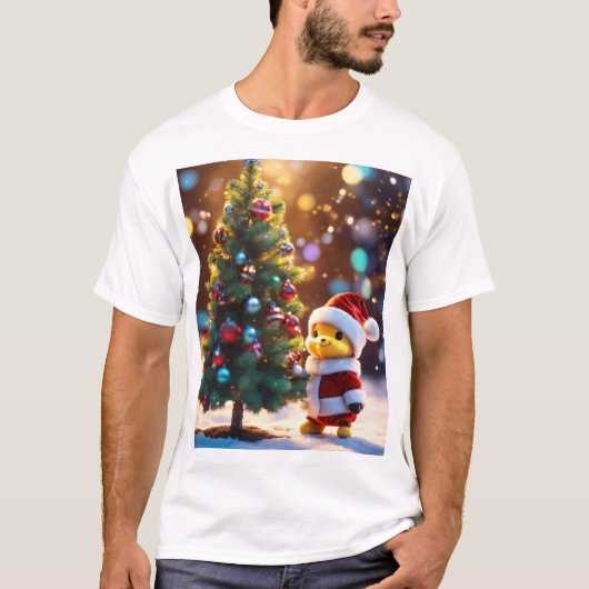 Schattige Kerstman Kerst Kunst T-shirt (Voorkant)