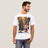 Schattige Kerstman Kerst Kunst T-shirt (Voorkant volledig)