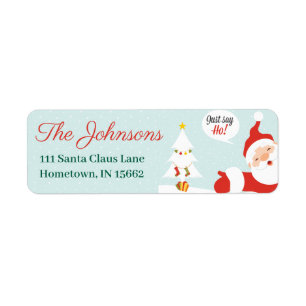 Schattige kerstman kerst retouradres   etiket