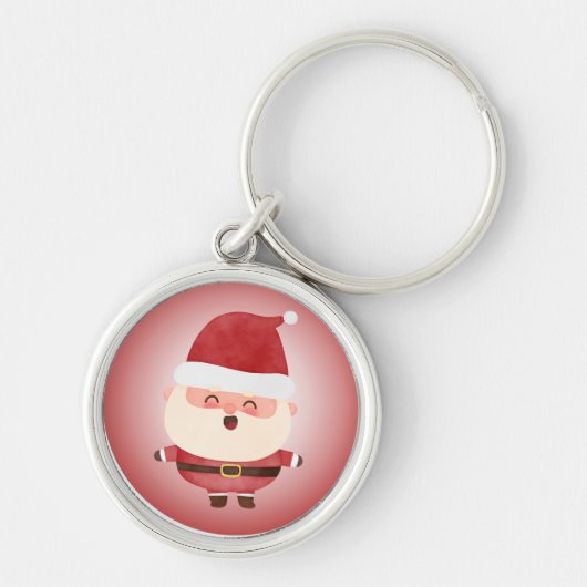 Schattige kerstman kerst sleutelhanger (Voorkant)