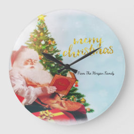 Schattige Kerstman Kerstboom Grote Klok