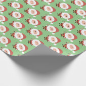 Schattige Kerstman kerstcadeau inpakpapier (Hoek)