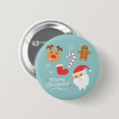 Schattige Kerstman Kersthert Gingerbread Knop Ronde Button 5,7 Cm (Voorkant /achterkant)