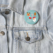 Schattige Kerstman Kersthert Gingerbread Knop Ronde Button 5,7 Cm (In situ)