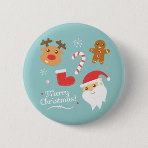 Schattige Kerstman Kersthert Gingerbread Knop Ronde Button 5,7 Cm