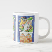 Schattige kerstman, Kerstman in schoorsteen met sp Grote Koffiekop (Rechts)