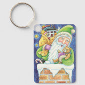 Schattige Kerstman, Kerstman in Schoorsteen met Sp Sleutelhanger (Voorkant)