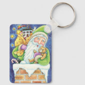 Schattige Kerstman, Kerstman in Schoorsteen met Sp Sleutelhanger (Achterkant)