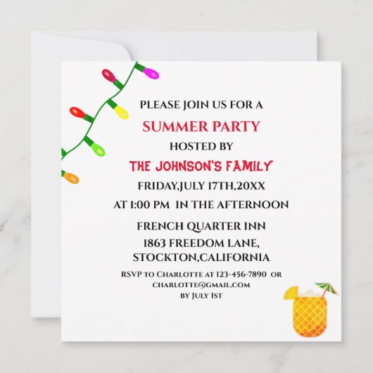 Schattige Kerstman Kerstmis in juli zomerfeest   Kaart (Achterkant)