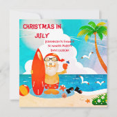 Schattige Kerstman Kerstmis in juli zomerfeest   Kaart (Voorkant)