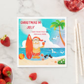 Schattige Kerstman Kerstmis in juli Zomerfeest Servet (Insitu)