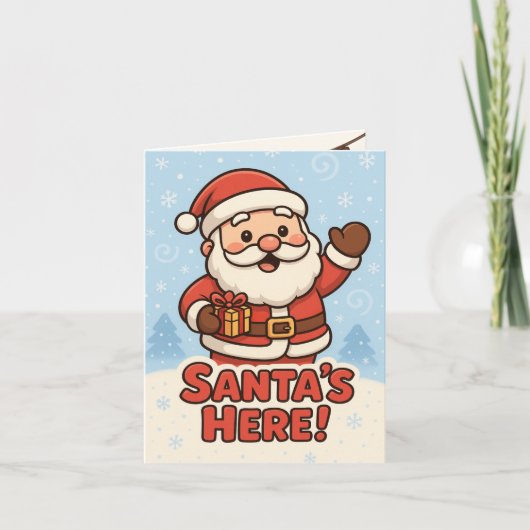 Schattige Kerstman Kerstmis Kaart (Voorkant)