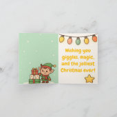 Schattige Kerstman Kerstmis Kaart (Binnen)