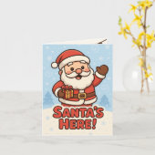 Schattige Kerstman Kerstmis Kaart (Gele Bloem)
