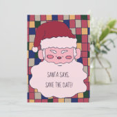 Schattige Kerstman Kerstmis Save The Date (Staand voorkant)