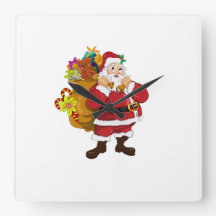Schattige kerstman kerstmuurklok | 10,75" Acryl