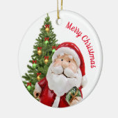Schattige kerstman kerstornament keramisch ornament (Links)
