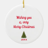 Schattige kerstman kerstornament keramisch ornament (Achterkant)