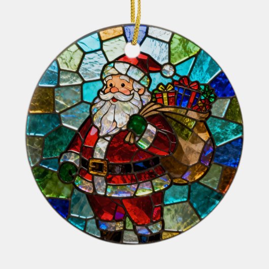 Schattige kerstman kerstornament keramisch ornament (Voorkant)