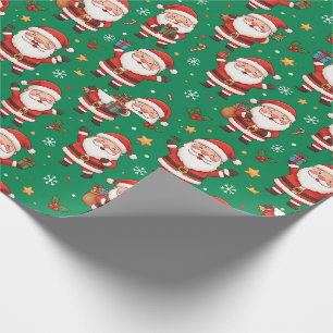 Schattige kerstman kerstpatroon cadeaupapier