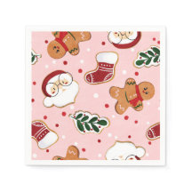 Schattige Kerstman & Kerstpatroon Papieren Servett
