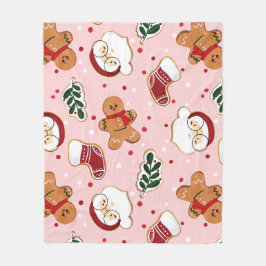 Schattige Kerstman & Kerstpatroonpapier Fleece Deken