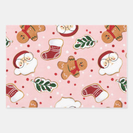 Schattige Kerstman & Kerstpatroonpapier Inpakpapier Vel