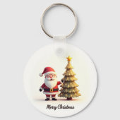 Schattige Kerstman Kerstsleutelhanger Sleutelhanger (Voorkant)