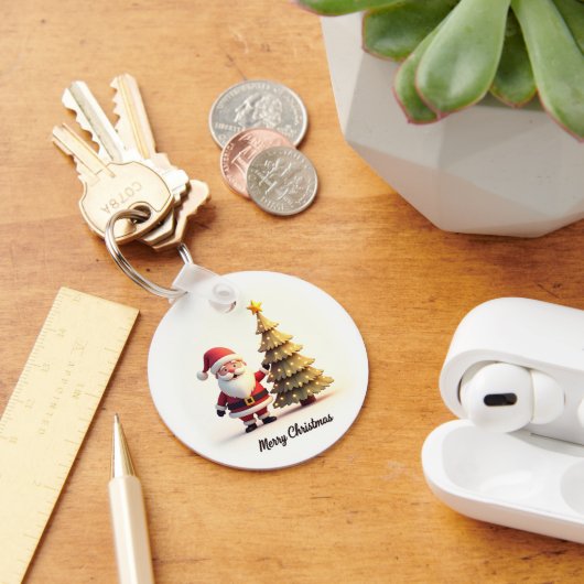 Schattige Kerstman Kerstsleutelhanger Sleutelhanger (Bureau)
