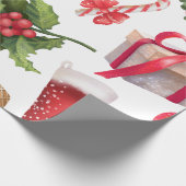 Schattige Kerstman Kerstsnoepjes Persoonlijk Cadeaupapier (Hoek)