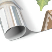 Schattige Kerstman Kerstsnoepjes Persoonlijk Cadeaupapier (Rol Hoek)
