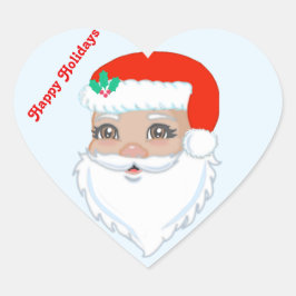 Schattige kerstman kerststicker hart sticker