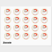 Schattige kerstman kerststicker ronde sticker (Vel)