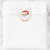 Schattige kerstman kerststicker ronde sticker (Tas)