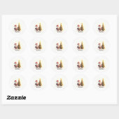 Schattige Kerstman Kerststicker Ronde Sticker (Vel)