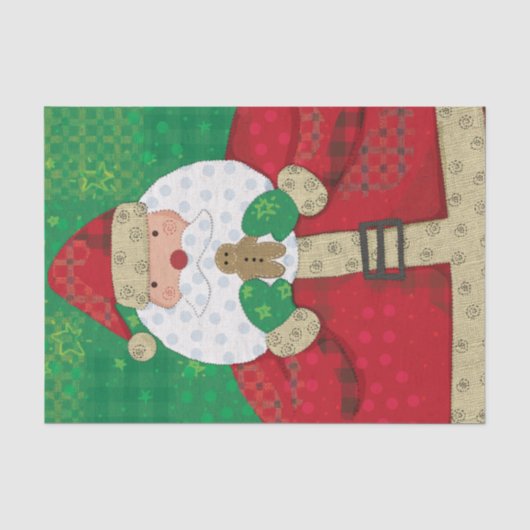Schattige Kerstman Kerststol Kerstmis Tissuepapier (Voorkant)