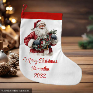 Schattige Kerstman Kinderen Festive Vrolijke Kerst Grote Kerstsok