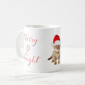 Schattige Kerstman Kitten Kat Merry & Bright Koffiemok (Voorkant links)