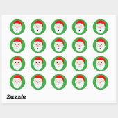 Schattige kerstman klassieke ronde sticker (Vel)