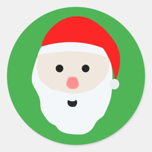 Schattige kerstman klassieke ronde sticker (Voorkant)