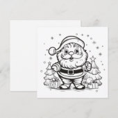 Schattige Kerstman Kleuren Kerst Kinder Craft Feestdagenkaart (Voorkant / Achterkant)