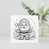 Schattige Kerstman Kleuren Kerst Kinder Craft Feestdagenkaart (Staand voorkant)